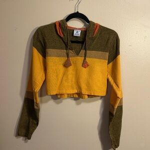 Katmandu Trading Handwoven Crop Hoodie- Made in Nepal- 100% Organic Cotton